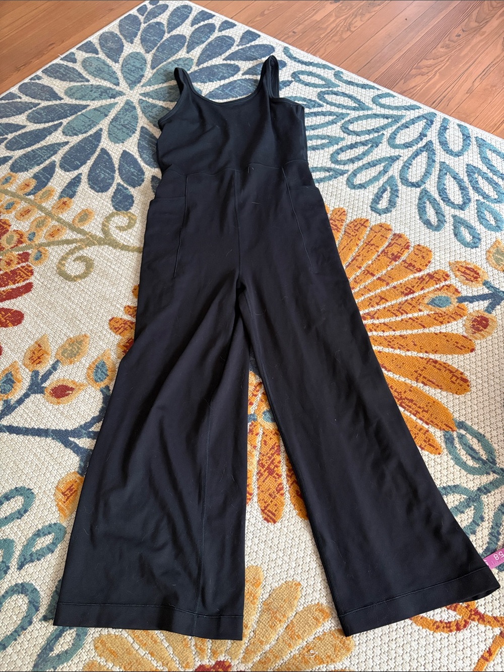 Athleta Black Sleeveless Wide-Leg One-Piece